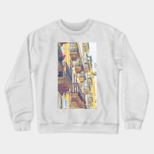 summer varandas. Balconies in Lisbon. Portugal Crewneck Sweatshirt